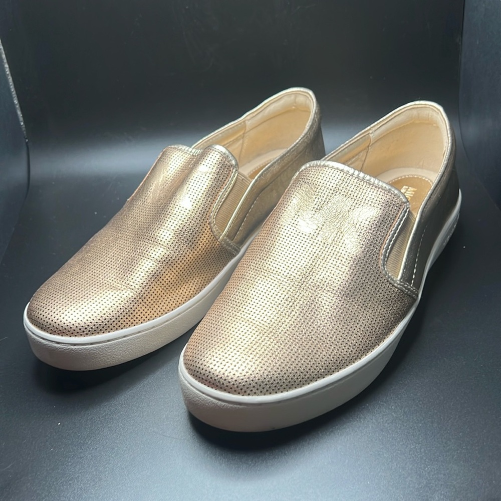 MICHAEL Michael Kors Perforated Slip-On Sneakers Metallic Gold~Women’s Size 9.5M